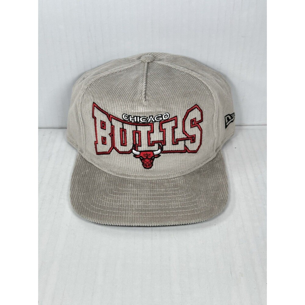 New Era Chicago Bulls Corduroy The Golfer Snapback Hat Cap Adjustable Gray NWT
